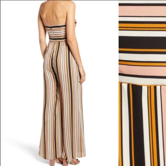 Nordstrom Leith Strapless Striped Pantsuit M - Picture 3 of 6
